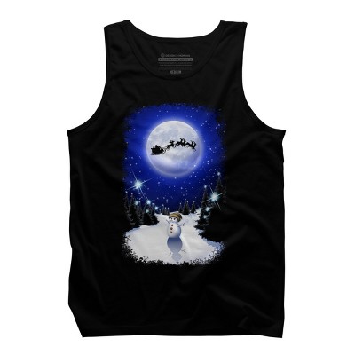 Men's Design By Humans Magical Snowman's Christmas Eve By BluedarkArt Tank Top