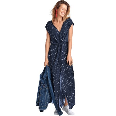 ellos Plus Size Tie-Front Maxi Dress