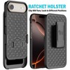 Nakedcellphone Combo for iPhone Air - Slim Case with Stand and Belt Clip Holster - Black Tread - 3 of 4