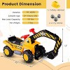Costzon Ride-on Excavator, Construction Digger Cart with Helmet, 3 Stones, Sound, Adjustable Bucket, Storage, Outdoor Pretend Toy for Toddlers (Gift) - 3 of 4
