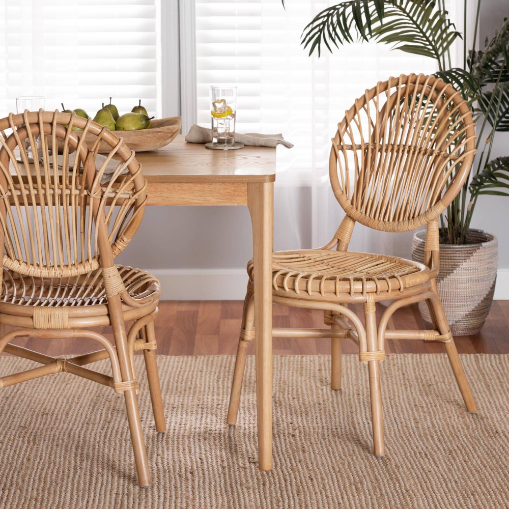 Photos - Chair bali & pari Iris Rattan Dining  Natural Brown