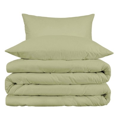 Egyptian Quality Cotton 1000 Thread Count Solid 3 Piece Duvet Cover Set with Pillow Shams by Blue Nile Mills