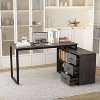 FUFU&GAGA Gray L-Shaped Computer Desk Rotatable Desktop Multifunctional Storage Office Essentials - 2 of 4
