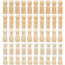 Unfinished Wooden Peg Nesting Dolls for Crafts 1.1 x 2.5 Inches, 24 Pack 