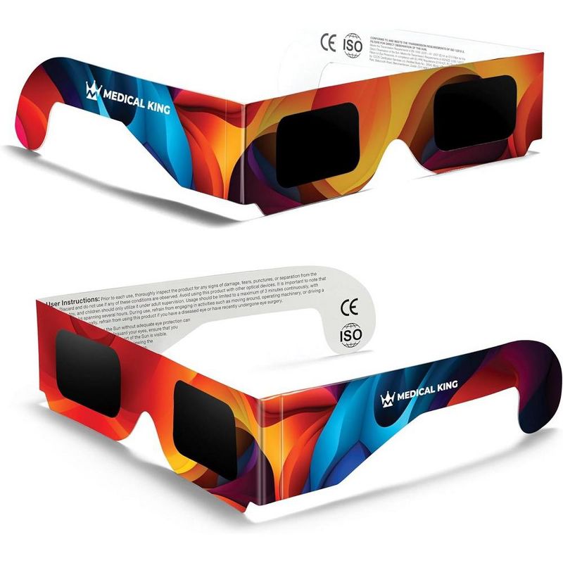 Solar Eclipse Glasses 2 pack - 2024 CE and ISO Certified 2024 Multicolor Safe Shades for Direct Sun Viewing - MedicalKingUsa, 1 of 7