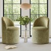 2-Piece Rolling Lounge Chair Set, Upholstered Barrel Accent Chairs with Wheels for Living Room or Small Conversation Area-Maison Boucle - 2 of 4