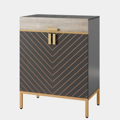 Resenkos Sideboard Buffet, Kitchen Storage Cabinet,Modern Sideboard Buffet Kitchen Cabinet with Drawer & Removable Shelves,Black