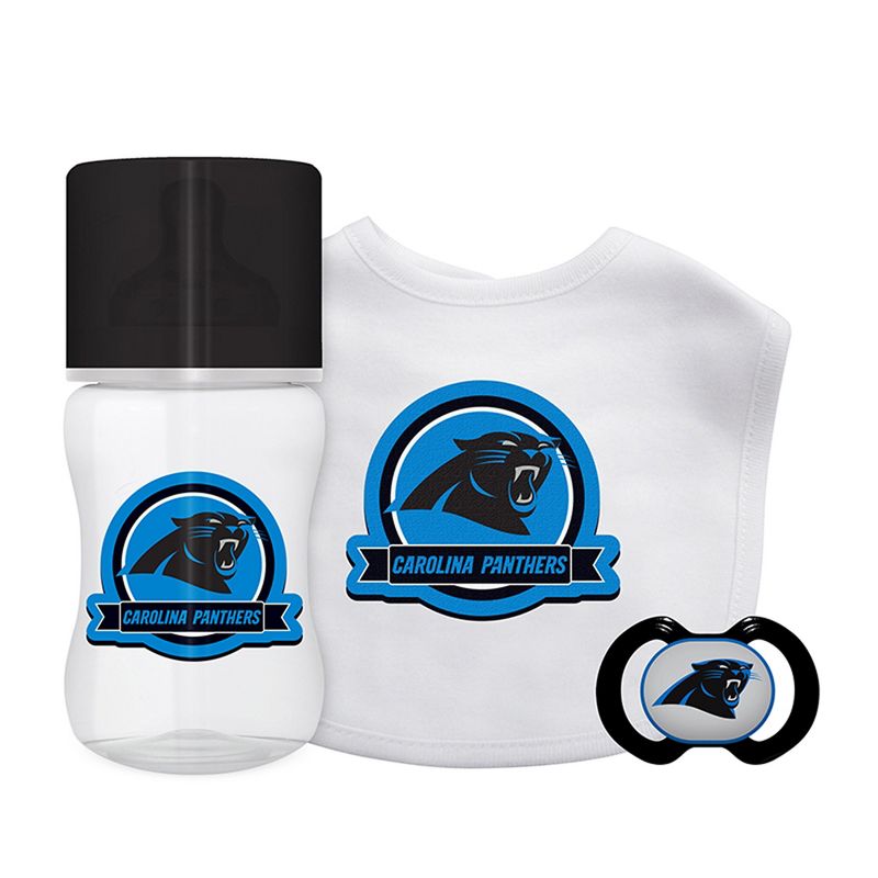 Baby Fanatic Officially Licensed 3 Piece Unisex Gift Set - NFL Carolina Panthers, 1 of 4