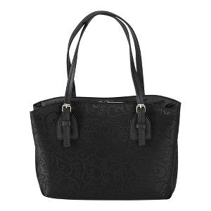 White Dove Designs Bible Cover-Wedge Shape-Heart Matthew 22:37 Jacquard-Large-Black - 1 of 2