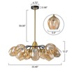 LLHZSY 33 1/2" Black Pendant Chandelier with Cup Glass Shades, Modern 10-Light Fixture for Dining Room or Living Room - 3 of 4