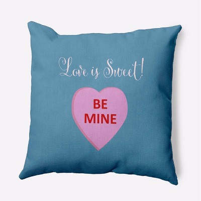 16"x16" Valentine's Day Love is Sweet Square Throw Pillow Chambray - e by design