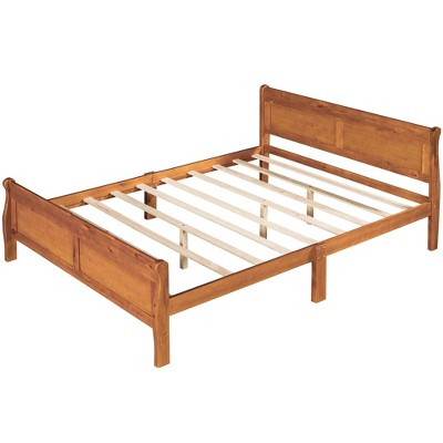 NicBex Queen/Full/Twin Size Wood Platform Bed with Headboard for Adults/Boys/Girls