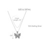 Sterling Silver Crystal Butterfly Pendant Necklace, 18 inches - 4 of 4