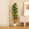 Kazeila Artificial Fiddle Leaf Fig Tree with Realistic Leaves and Natural Trunk, Silk Faux Potted Tree - 4 of 4