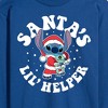 Men's - Lilo and Stitch - Santas Lil Helper Christmas Long Sleeve Graphic T-Shirt - 2 of 4