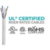 Monoprice Cat6 Ethernet Bulk Cable - Network Internet Cord - Solid, 500Mhz, UTP, CMR, Riser Rated,  Pure Bare Copper Wire, 23AWG, 1000ft, White - 3 of 4