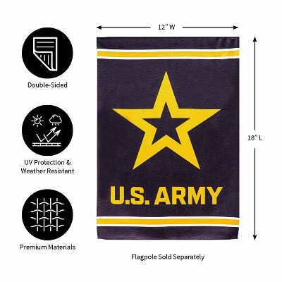 U.S. Army Yellow and Black Polyester Garden Flag 12 x 18 Inches