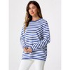 INSPIRE CHIC Women's Sweaters Long Sleeve Casual Striped Crewneck Pullover Top - 3 of 4