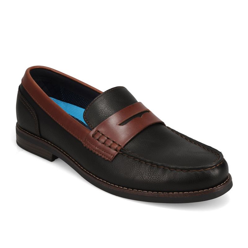 Dockers Mens Pembroke Dress Penny Loafer, Black/Brown, Size 7