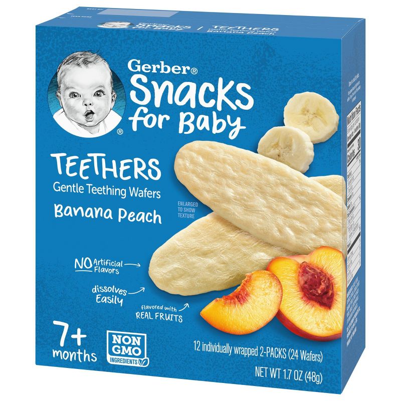 Gerber Teethers Banana Peach Baby Snacks - 12ct/1.7oz Total, 4 of 10