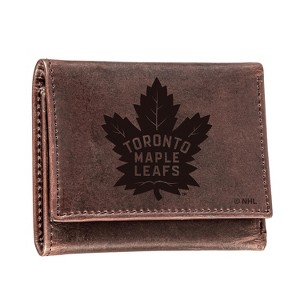 Evergreen NHL Toronto Maple Leafs Brown Leather Trifold Wallet Officially Licensed with Gift Box - 1 of 1