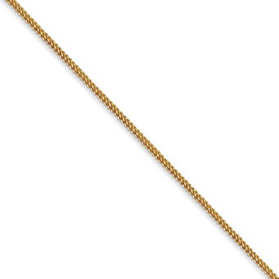 Black Bow Jewelry 0.9mm, 14k Yellow Gold, Solid Franco Chain Necklace