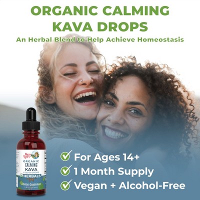 Organic Calming Kava Liquid Extract Herbal Blend, 1 fl oz