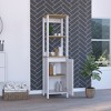 TiramisuBest Arctic Linen Cabinet with 4 Shelves and Single Door, Freestanding Bathroom Storage Cabinet, Light Oak Finish - 3 of 4
