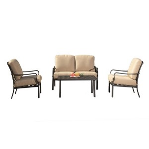TiramisuBest 7-Piece Patio Furniture Set for 6 - Table & Chairs w/Umbrella Hole for Garden/Backyard/Lawn/Poolside (Grey) - 1 of 4