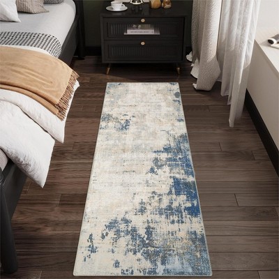 Living Room Rug Washable Area Rugs Modern Abstract Soft Rugs Low Pile Stain Resistant Carpet