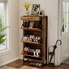 KWPZQEB Shoe Storage Cabinet, Slim Freestanding Storage Racks with 3 Flip Drawers & Drawer, Hidden Narrow Shoe Organizers for Entryway, Hallway - 2 of 4