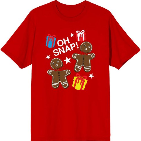 Christmas Oh Snap Adult Red Crew Neck Short Sleeve Tee 3XL