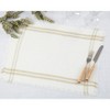 Saro Lifestyle Trendy Fringed Stripe Placemat (Set of 4), Beige, 13"x19" - 4 of 4