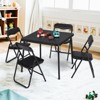 Metal Folding Chairs and Table, Leather Padded Folding Chairs with Comfortable Cushion and Durable Steel Frame for Eating, Reading, Playing - 2 of 4