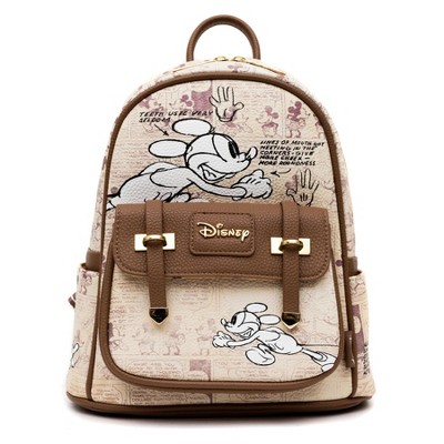 Disney hot Mickey Mouse Bioworld Cartoon Faux Leather Backpack