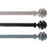 Evideco French Home Goods Adjustable Single Curtain Rod 50"-82" with Spiral Finials and Brackets, Available in Taupe, Gray, or Black - 4 of 4