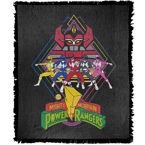Power Rangers Megazord Rangers Blanket 50"x60" Woven Tapestry - 1 of 4