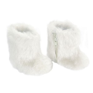 Sophia’s Faux Fur Boots for 18” Dolls, White - 1 of 3