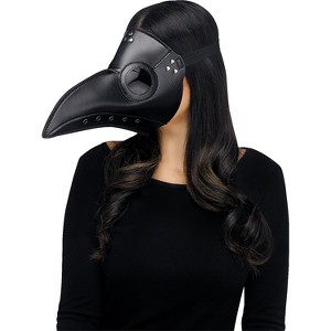 Fun World Adult Faux Leather Plague Doctor Costume Mask -  - Black - 1 of 1