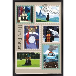 Trends International The Wizarding World: Harry Potter - Stamps Collage Framed Wall Poster Prints - 1 of 4