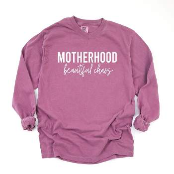 Simply Sage Market Women's Motherhood Beautiful Chaos Long Sleeve Garment Dyed Tee