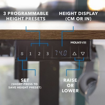 Rustic Brown L-Shaped Electric Adjustable Standing Desk with Drawer