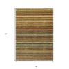 Coral Gold And Green Striped Washable Indoor Outdoor Area Rug - 3 of 4