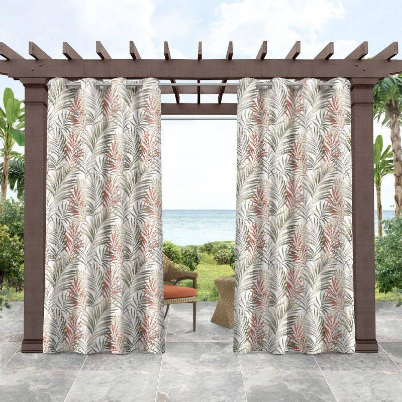Set of 2 Indoor/Outdoor Palm Curtain Panels Breeze Off White - Tommy Bahama, 1 of 7