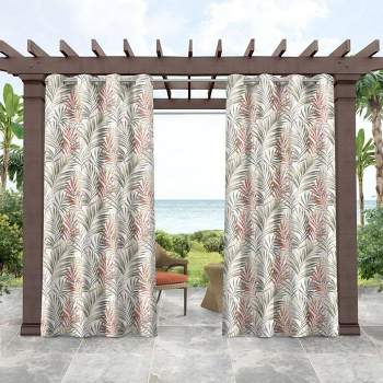 Set of 2 Indoor/Outdoor Palm Curtain Panels Breeze Off White - Tommy Bahama