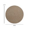 4' Round Round Braided Solid Jute Area Rug Brown - Masada Rugs - 3 of 4