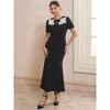 INSPIRE CHIC Women's Floral Embroidered Crew Neck Keyhole Shot Sleeve Evening A-Line Maxi Dresses - 3 of 4