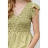 August Sky Women's V-neck Smocked Tiered Midi Dress - 4 of 4
