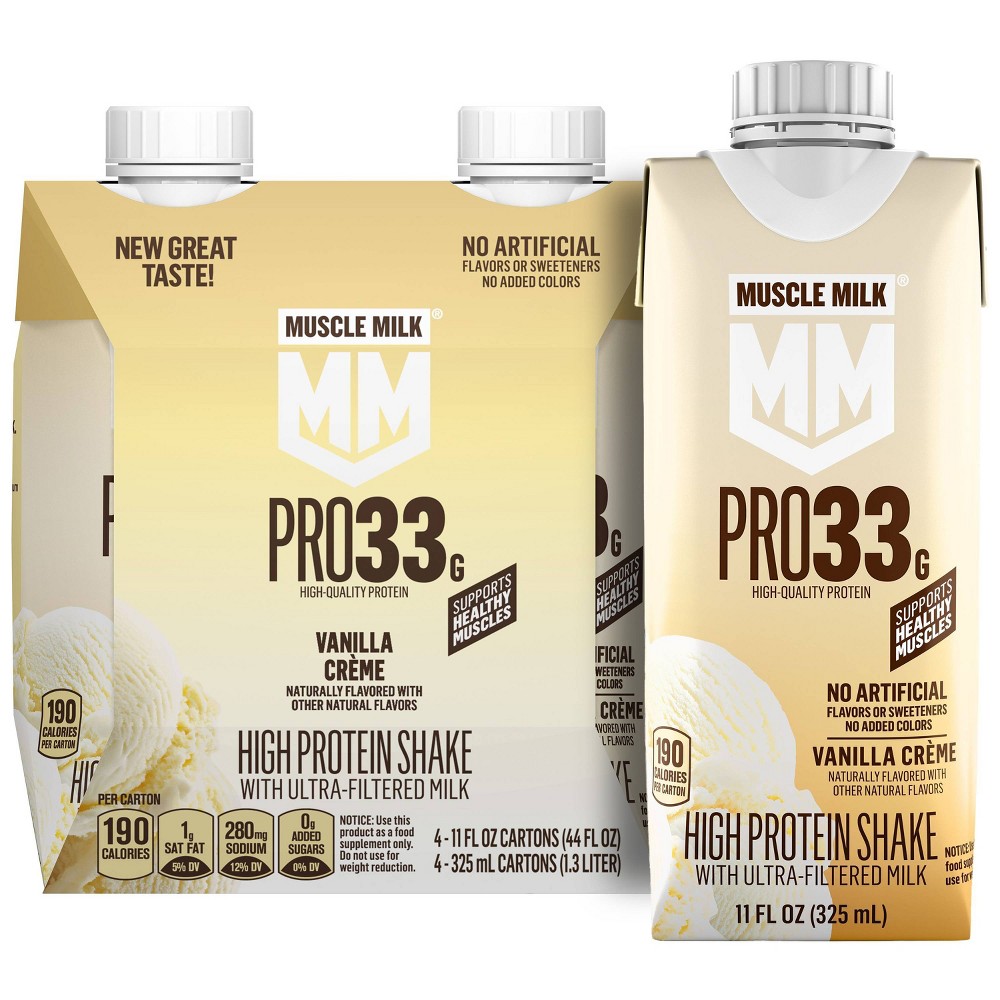 Muscle Milk Vanilla Creme Protein Shakes - 4pk/11 fl oz
