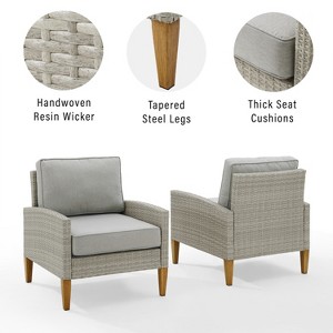 HomeStock Capella 2Pc Outdoor Wicker Chair Set - 2 Armchairs - 1 of 4